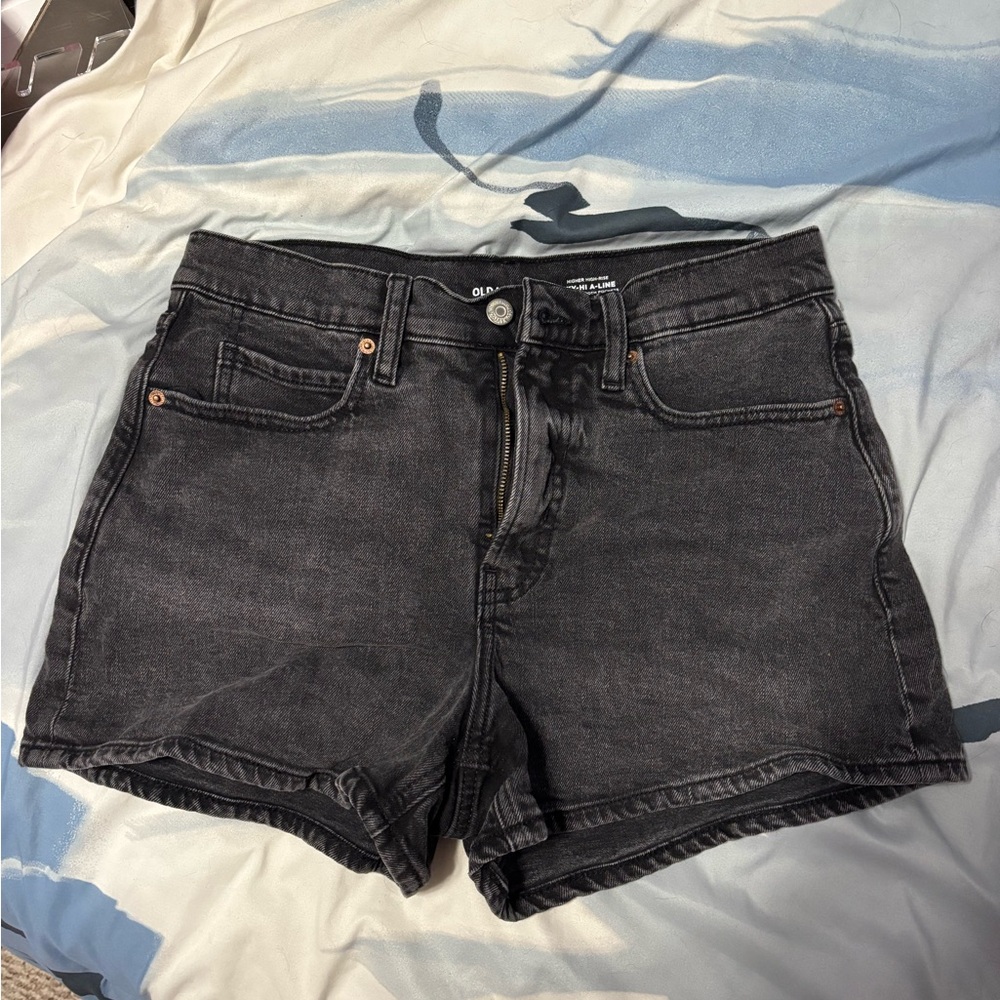 Old Navy Sky-Hi-A-Line Black Denim Shorts